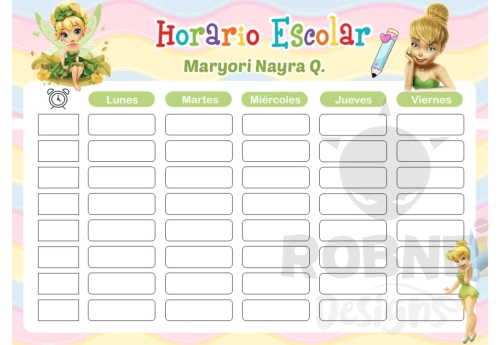 Tinkerbell Campanita Horario Escolar